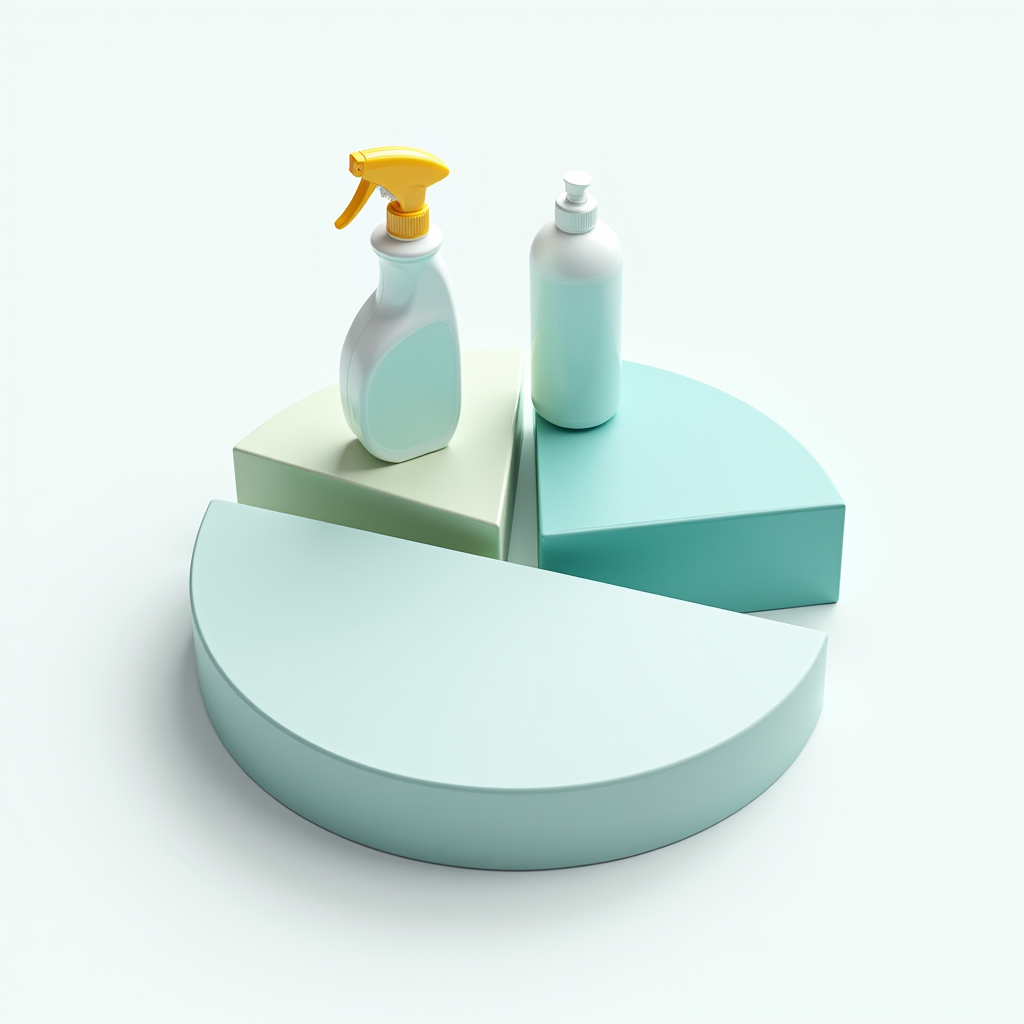 日本市場における環境配慮型洗浄製品と従来型製品のシェア比較円グラフ