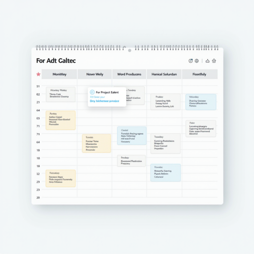 日次、週次、月次の清掃スケジュールを示すカレンダーの視覚化。各プランの頻度と内容が分かりやすく表示されている