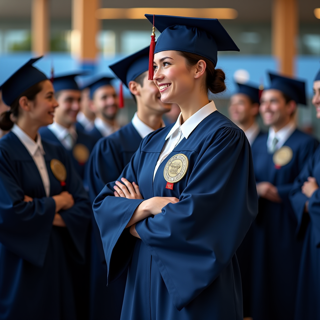 JPwuorクリーニングスペシャリスト認定証と達成バッジを持つ卒業生たちの専門認定証授与式の様子